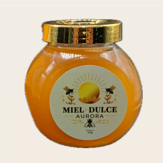 Tarro Vidrio de Miel Dulce Aurora 255g 100% Natural